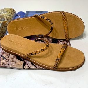 MADEWELL slip on sandals snake print